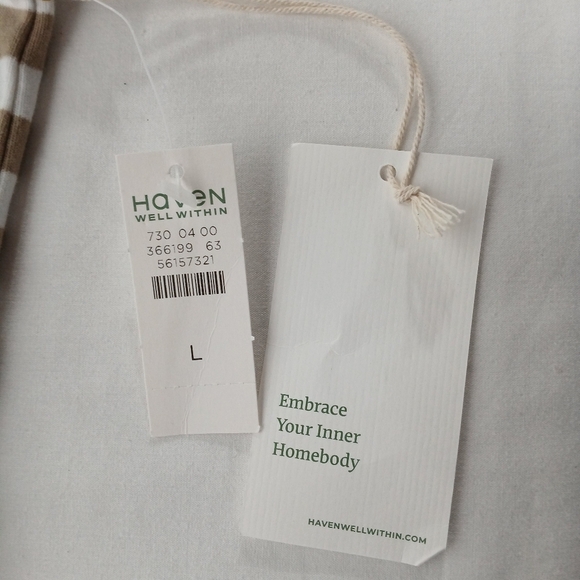 Haven Well Within Organic Cotton Striped T-Shirt Midi Dress. Size L NWT - Picture 8 of 11